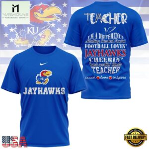 Kansas Jayhawks Teacher Pride Unisex 3D Shirt