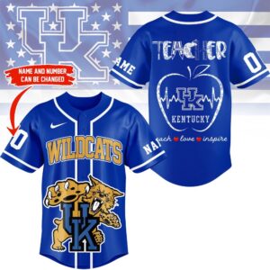 Kentucky Wildcats Mascot Teacher Appreciation Month Baseball Jersey