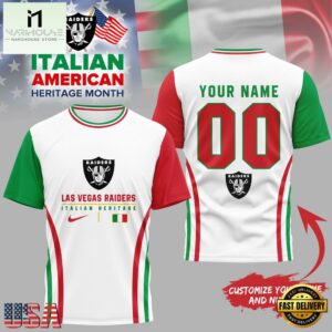 Las Vegas Raiders NFL Italian American Heritage Month 3D Shirt