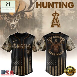 Los Angeles Angels MLB x Deer Hunting Baseball Jersey Shirt