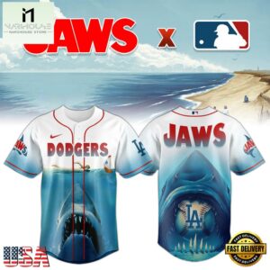 Los Angeles Dodgers MLB x JAWS Baseball Jersey Shirt For Fans