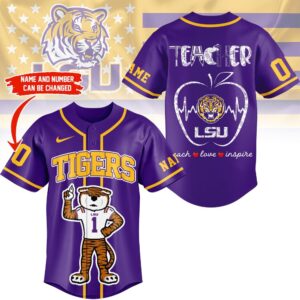 LSU Tigers Mascot Teacher Appreciation Month Baseball Jersey