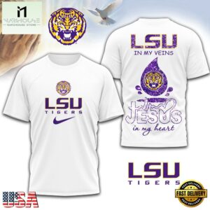 LSU Tigers NCAA Jesus In My Heart 3D Shirt