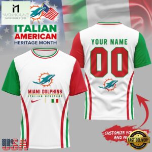 Miami Dolphins NFL Italian American Heritage Month 3D Shirt