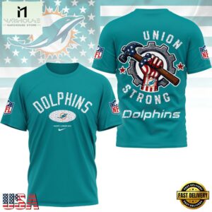 Miami Dolphins Union Strong Labor Day All Over Print Shirt