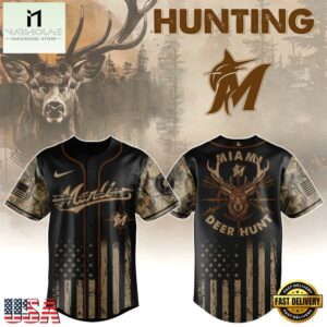 Miami Marlins MLB x Deer Hunting Baseball Jersey Shirt
