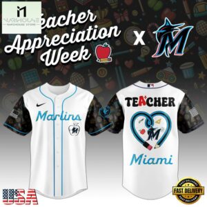 Miami Marlins MLB X Teacher Appreciation Week Baseball Jersey Shirt