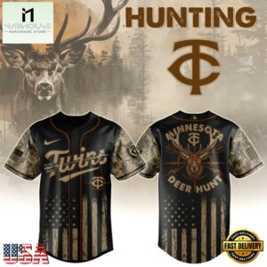 Minnesota Twins MLB x Deer Hunting Baseball Jersey Shirt