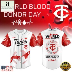 Minnesota Twins MLB x World Blood Donor Day Baseball Jersey For Fans
