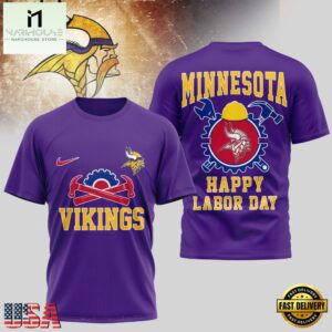 Minnesota Vikings NFL Happy Labor Day 2025 Uniesx 3D Shirt