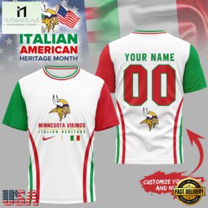 Minnesota Vikings NFL Italian American Heritage Month 3D Shirt