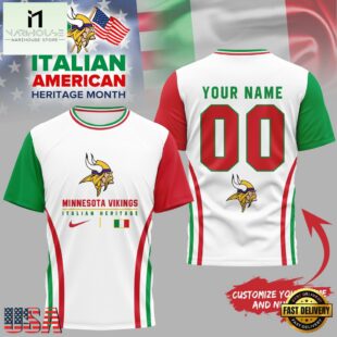 Minnesota Vikings NFL Italian American Heritage Month 3D Shirt