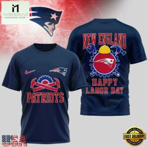 New England Patriots NFL Happy Labor Day 2025 Uniesx 3D Shirt