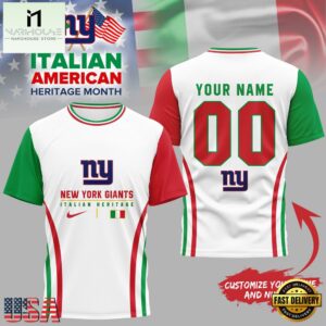 New York Giants NFL Italian American Heritage Month 3D Shirt