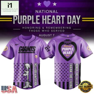 New York Giants Purple Heart Day Limited Edition Baseball Jersey