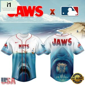 New York Mets MLB x JAWS Baseball Jersey Shirt For Fans
