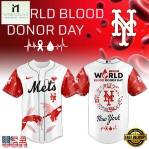New York Mets MLB x World Blood Donor Day Baseball Jersey For Fans