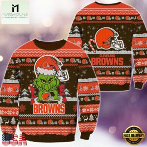 NFL Cleveland Browns x Grinch Movies Ugly Christmas Sweater