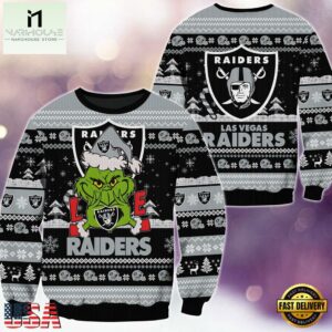 NFL Las Vegas Raiders x Grinch Movies Ugly Christmas Sweater