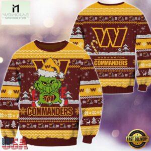 NFL Washington Commanders x Grinch Movies Ugly Christmas Sweater
