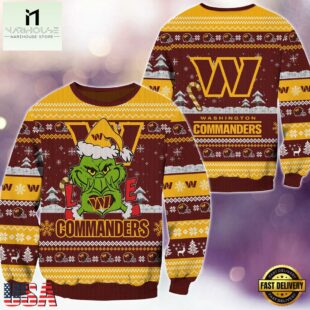 NFL Washington Commanders x Grinch Movies Ugly Christmas Sweater