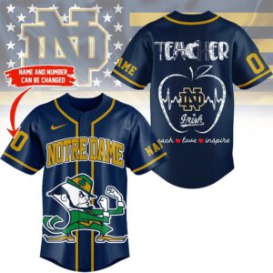 Notre Dame fighting Irish Mascot Teacher Appreciation Month Baseball Jersey
