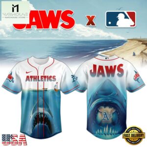 Oakland Athletics MLB x JAWS Baseball Jersey Shirt For Fans