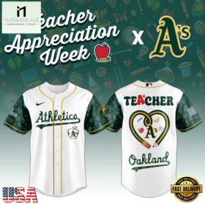 Oakland Athletics MLB X Teacher Appreciation Week Baseball Jersey Shirt