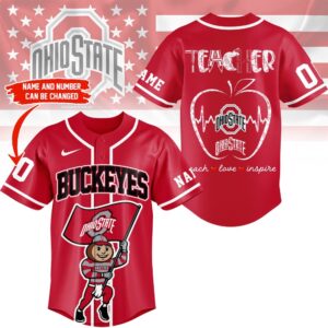 Ohio State Buckeyes Mascot Teacher Appreciation Month Baseball Jersey
