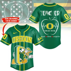 Oregon Ducks Mascot Teacher Appreciation Month Baseball Jersey