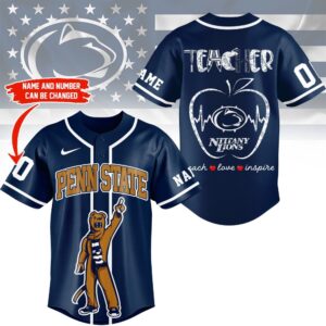 Penn State Nittany Lions Mascot Teacher Appreciation Month Baseball Jersey