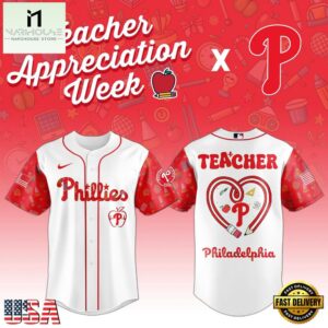 Philadelphia Phillies MLB X Teacher Appreciation Week Baseball Jersey Shirt
