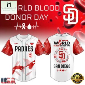 San Diego Padres MLB x World Blood Donor Day Baseball Jersey For Fans