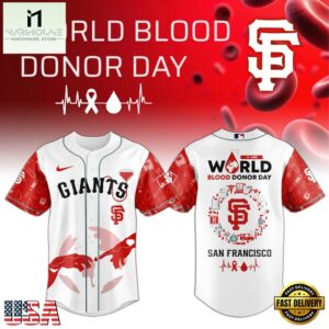 San Francisco Giants MLB x World Blood Donor Day Baseball Jersey For Fans