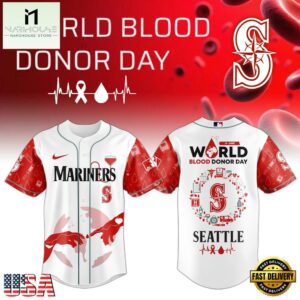 Seattle Mariners MLB x World Blood Donor Day Baseball Jersey For Fans