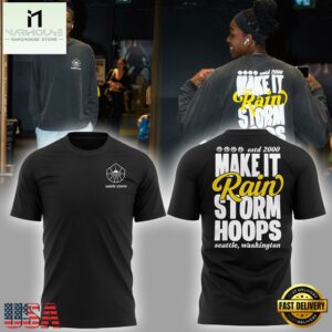 Seattle Storm Make It Rain Storm Hoops 2025 T Shirt