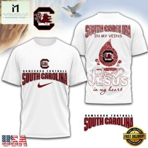 South Carolina Gamecocks NCAA Jesus In My Heart 3D Shirt