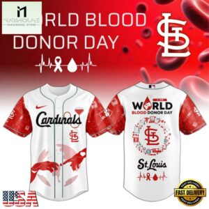 St. Louis Cardinals MLB x World Blood Donor Day Baseball Jersey For Fans