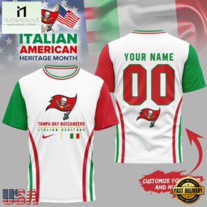 Tampa Bay Buccaneers NFL Italian American Heritage Month 3D Shirt