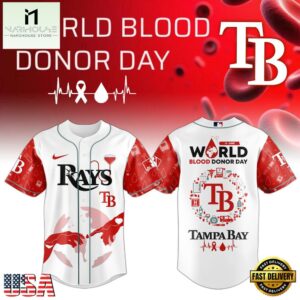 Tampa Bay Rays MLB x World Blood Donor Day Baseball Jersey For Fans