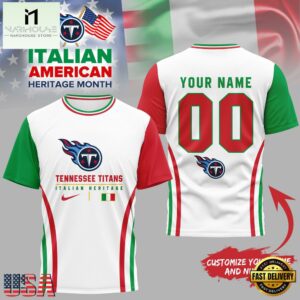 Tennessee Titans NFL Italian American Heritage Month 3D Shirt