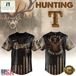 Texas Rangers MLB x Deer Hunting Baseball Jersey Shirt