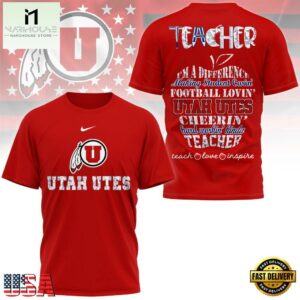 Utah Utes Teacher Pride Unisex 3D Shirt