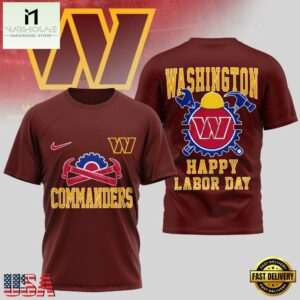 Washington Commanders NFL Happy Labor Day 2025 Uniesx 3D Shirt