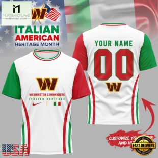 Washington Commanders NFL Italian American Heritage Month 3D Shirt