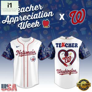 Washington Nationals MLB X Teacher Appreciation Week Baseball Jersey Shirt