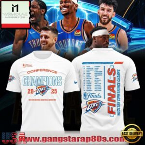 2024-25 Oklahoma City Thunder Finals Western Conference White T Shirt