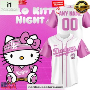 2025 Los Angeles Dodgers x Hello Kitty Special Edition Custom Jersey Shirt