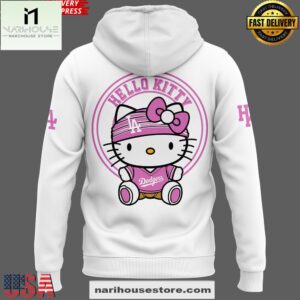 2025 Los Angeles Dodgers x Hello Kitty Special White All Over Print Unisex Hoodie