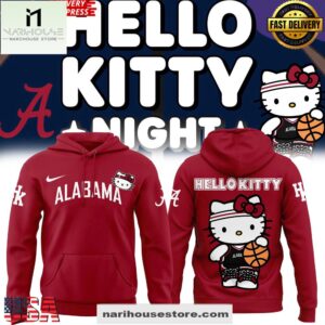 Alabama Men’s Basketball x Hello Kitty Night Special All Over Print Hoodie Shirt